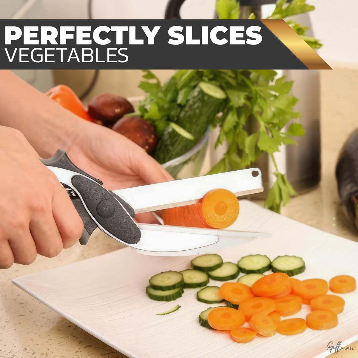 Kitchen Smart Cutter, Clever Food Choppers, Steel Knife