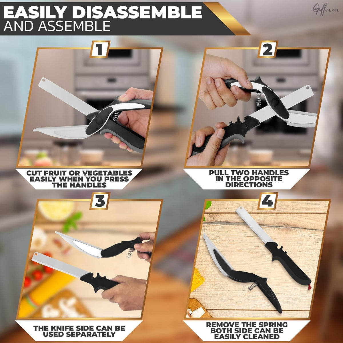 Kitchen Smart Cutter, Clever Food Choppers, Steel Knife