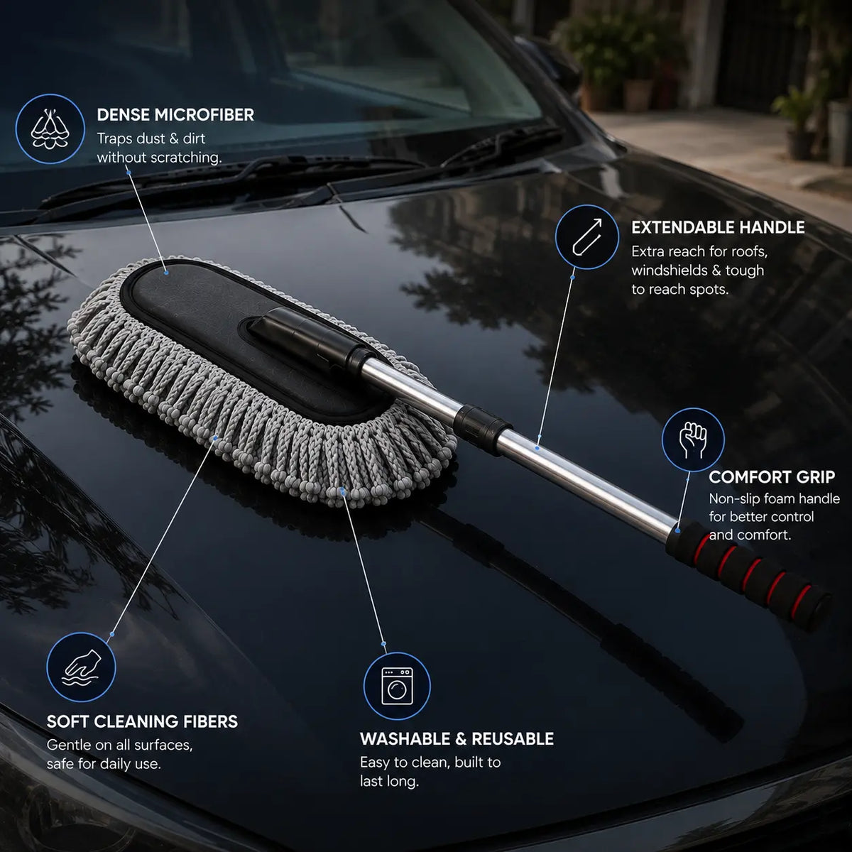 DustGlide™ Wax-Locked Car Duster