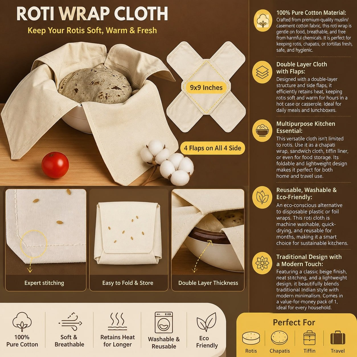 Cotton Roti Cover